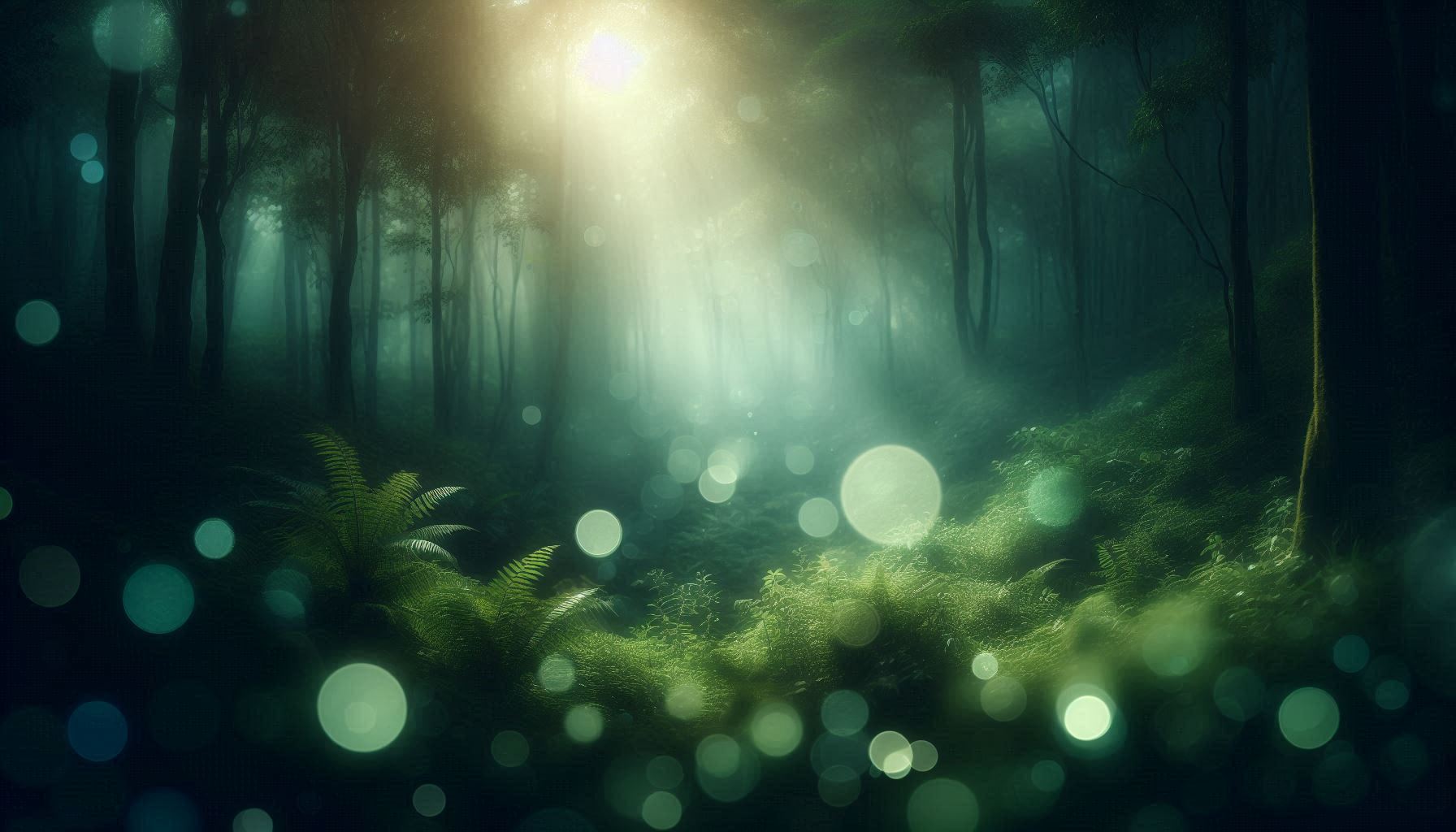 静かな森の中で心を休めるイメージ