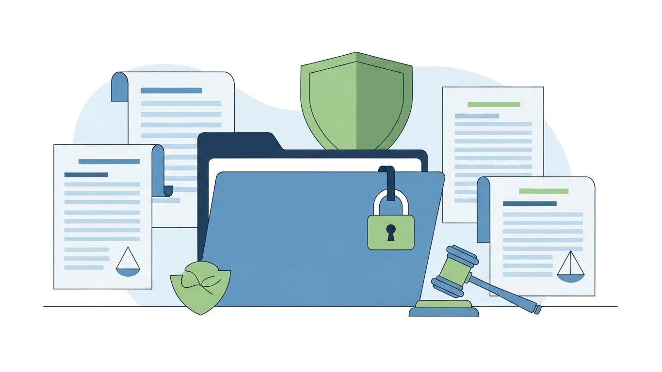 守秘義務と法律によってクライアントの秘密が守られていることを表すイラスト【AYH】